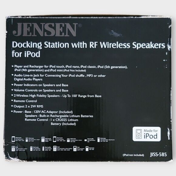 Jensen Universal Docking Station with RF Wireless Speakers for iPod Jiss-585 - Picture 6 of 9